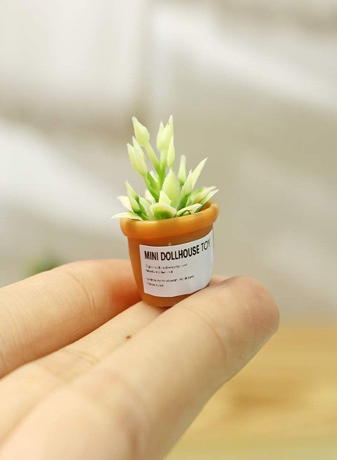 Lynkaye Mini House Decoration Plant Pots Miniature Green Potted Bonsai Models Decor,1:12 Miniature Plant - Image 3